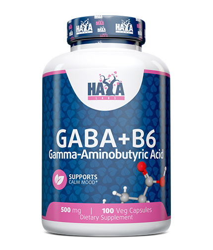 HAYA LABS GABA + B-6 500 mg / 100 Vcaps