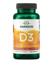 SWANSON Vitamin D3 - Higher Potency 2000 IU (50 mcg) / 250 Caps