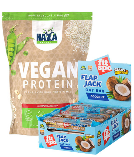 PROMO STACK Haya Labs Vegan Protein + FIT SPO Flap Jack