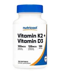 NUTRICOST Vitamin K2 + Vitamin D3 / 120 Softgels