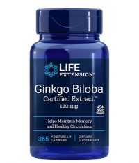 LIFE EXTENSION Ginkgo Biloba Certified Extract™ 120 mg / 365 Caps