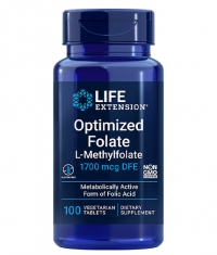 LIFE EXTENSION Optimized Folate L-Methylfolate (5-MTHF) / 100 Tabs