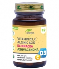 GREWIA Vitamin D3 + Vitamin C + Echinacea + Withania Somnifera  + Alginic Acid / 90 Caps