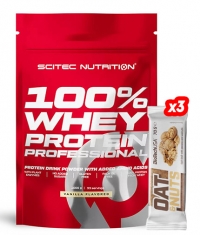 PROMO STACK 100% Whey Protein Professional + 3 Oat & Nuts Bars