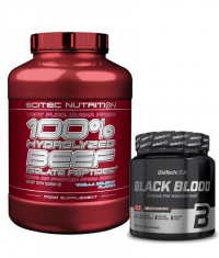 PROMO STACK 100% Hydrolyzed Beef Isolate Peptides + Black Blood CAF+