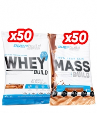 PROMO STACK 50 Whey Build 2.0 Sachets + 50 Mass Build Sachets