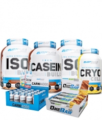 PROMO STACK 2 ISO BUILD Protein Isolates + Cryo Cell BCAA + Micellar Casein Build + 12 One Protein Bar 2.0 + 20 Carni 4000