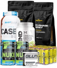 STORES ONLY 2 NUKE + 2 Multi-Phase Whey + Micellar Casein + Xtend + Glutamine + 12 CellUp Drinks