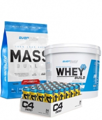 STORES ONLY Whey Protein Build 2.0 + Mass Build Gainer + 48 C4 Explosive Energy Drink / 330 ml
