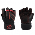 GORILLA WEAR Dallas Wrist Wraps Gloves 2.0 / Black - Red