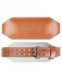 GORILLA WEAR Padded Leather Lifting Belt / Brown / 6 Inches
