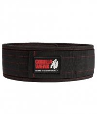 GORILLA WEAR Nylon Belt / Black - Red / 4 Inches