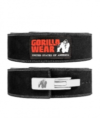 GORILLA WEAR 4 Inch Leather Lever Belt / Black