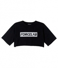 FORCELAB Women's Black Oversized Crop T-Shirt / One Size
