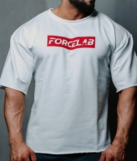 FORCELAB White T-Shirt with Red Logo