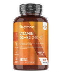 WEIGHT WORLD Vitamin D3 4000 IU + K2 100 mcg / 365 Tabs