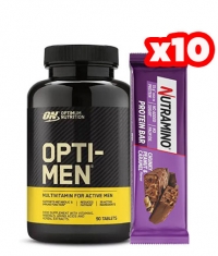 PROMO STACK Opti-Men + 10 FREE Protein Bars