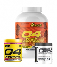 PROMO STACK 1+2 FREE - Whey Protein + Cor-Performance Creatine + C4 Original