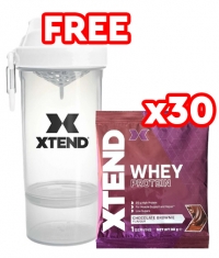 PROMO STACK 30 x Xtend Whey Protein Sachets + FREE SmartShake Bottle