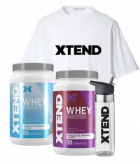 PROMO STACK Xtend Whey Protein 2x + Free Water Bottle and T-Shirt White