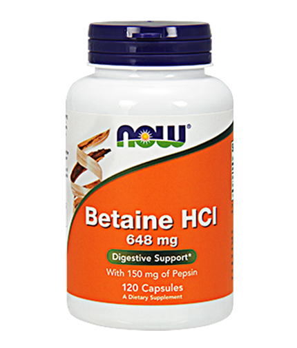 NOW Betaine HCL 648mg. / 120 Caps.