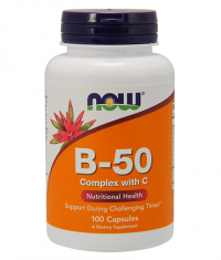 NOW Vitamin B-50 Complex with 250mg. Vitamin C / 100 Caps.
