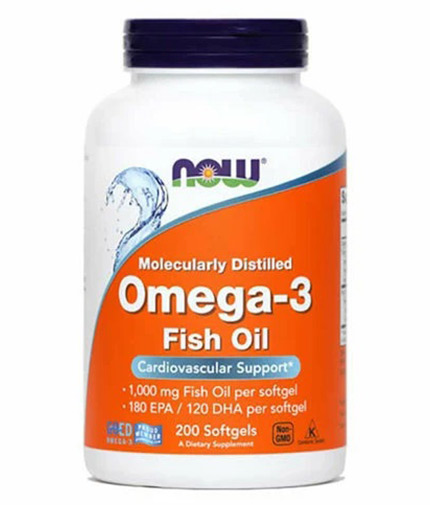 NOW Omega 3 Fish Oil 1000 mg / 200 Softgels 0.200