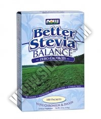 NOW Stevia Balance with Inulin & Chromium 100 Packs