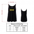 Womans C4 Premium Tank / Black - Yellow Logo