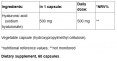Hyaluronic Acid 500 mg / 60 Caps