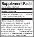 Natural K2 50 mcg / 30 Softgels