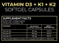 Vitamin D3 + K1 + K2 / 120 Softgels